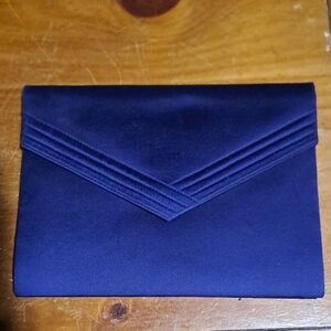 Vintage Lanvin Blue satin envelope clutch